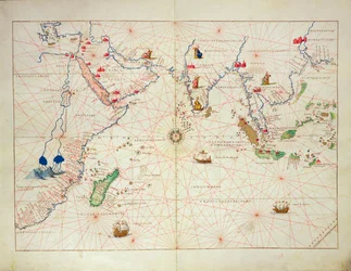 El Océano Índico, de un Atlas del Mundo en 33 Mapas, Venecia, 1 de septiembre de 1553 (tinta sobre vitela)